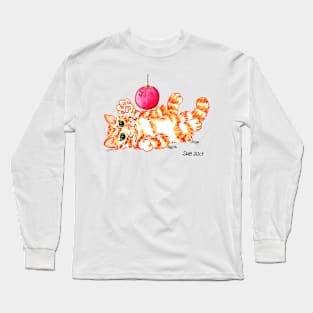 2013 Holiday ATC 20 - Kitten Playing with Ornament Long Sleeve T-Shirt